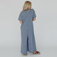 Summer New Color Matching Casual Loose High Waist Wide Leg Jumpsuit
