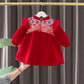 Winter Velvet Padded Dress New Children's Retro