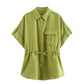 Summer Women's Clothing New Linen Women's Shirt Top Casual High Waist Pants Suit