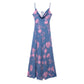 Draped Collar Printing Slip Dress Women