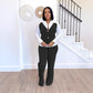 Fake Two Pieces Shirts Vest Stitching Sweater Pants Suit