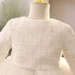 Girl's Long-sleeved Host Flower Girl's Wedding Dress