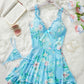 Robe à bretelles à imprimé floral français pour femme