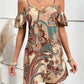 Casual Printing Short Sleeve Strappy Dress