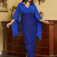 Robe à paillettes pour femme, couleur pure