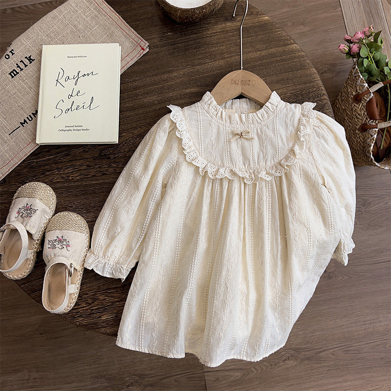 Vêtements pour filles Robes Bébé Dentelle Dentelle Découpe Princesse Robe
