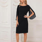 Irregular Sleeves Solid Color Chiffon Women Dress