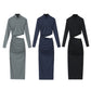 Fall Women's Clothing European And American Style Long Sleeve Mid-length Dress