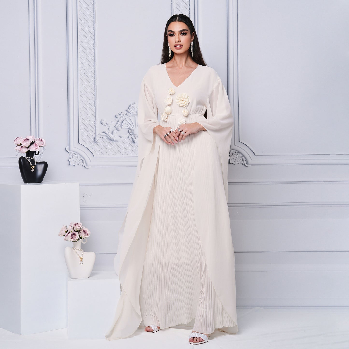 Robe trapèze à manches longues de style saoudien du Moyen-Orient