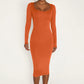 Round Neck Fleece Thickened Slim Fit Hip Skirt