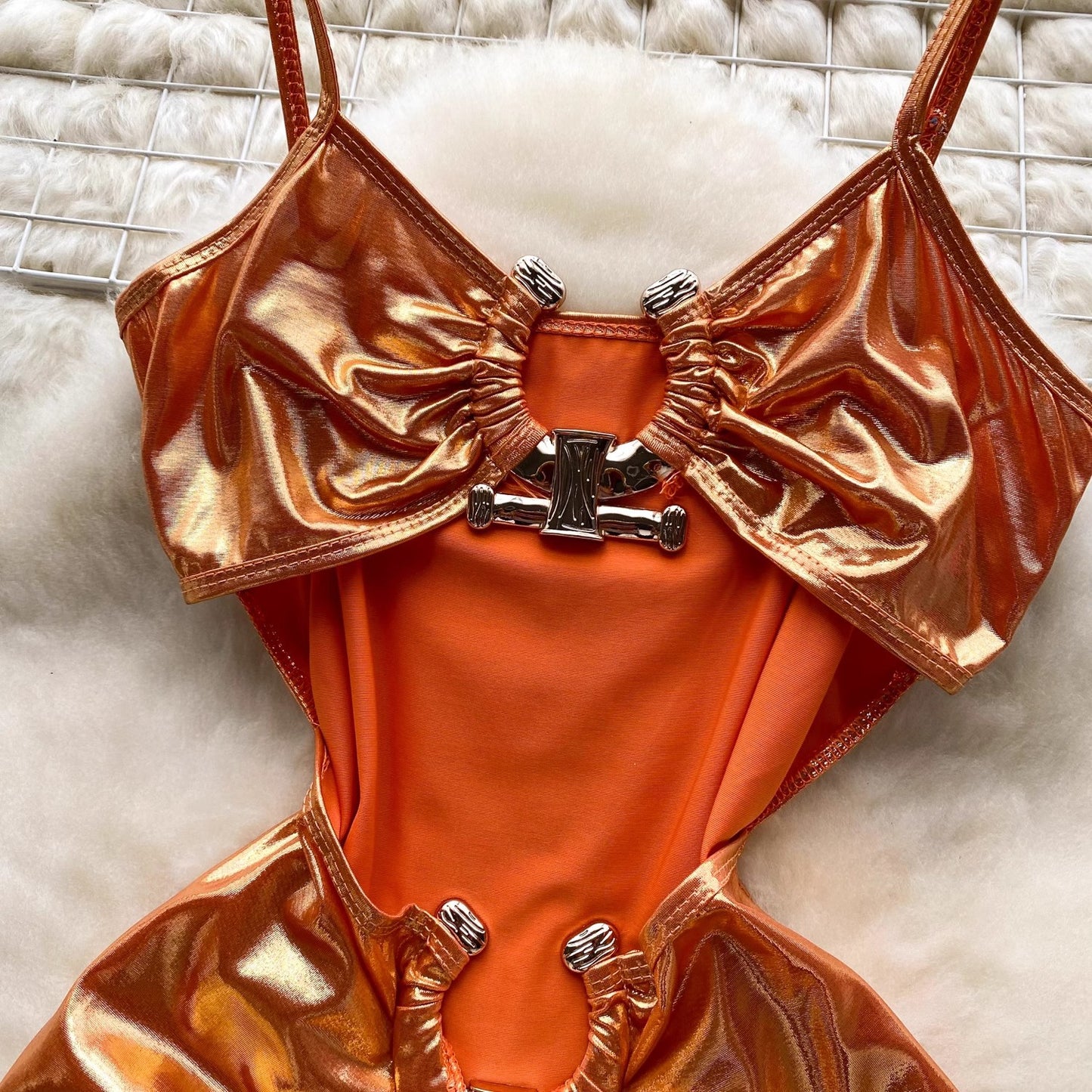 Cutout Metal Buckle Sling Dress