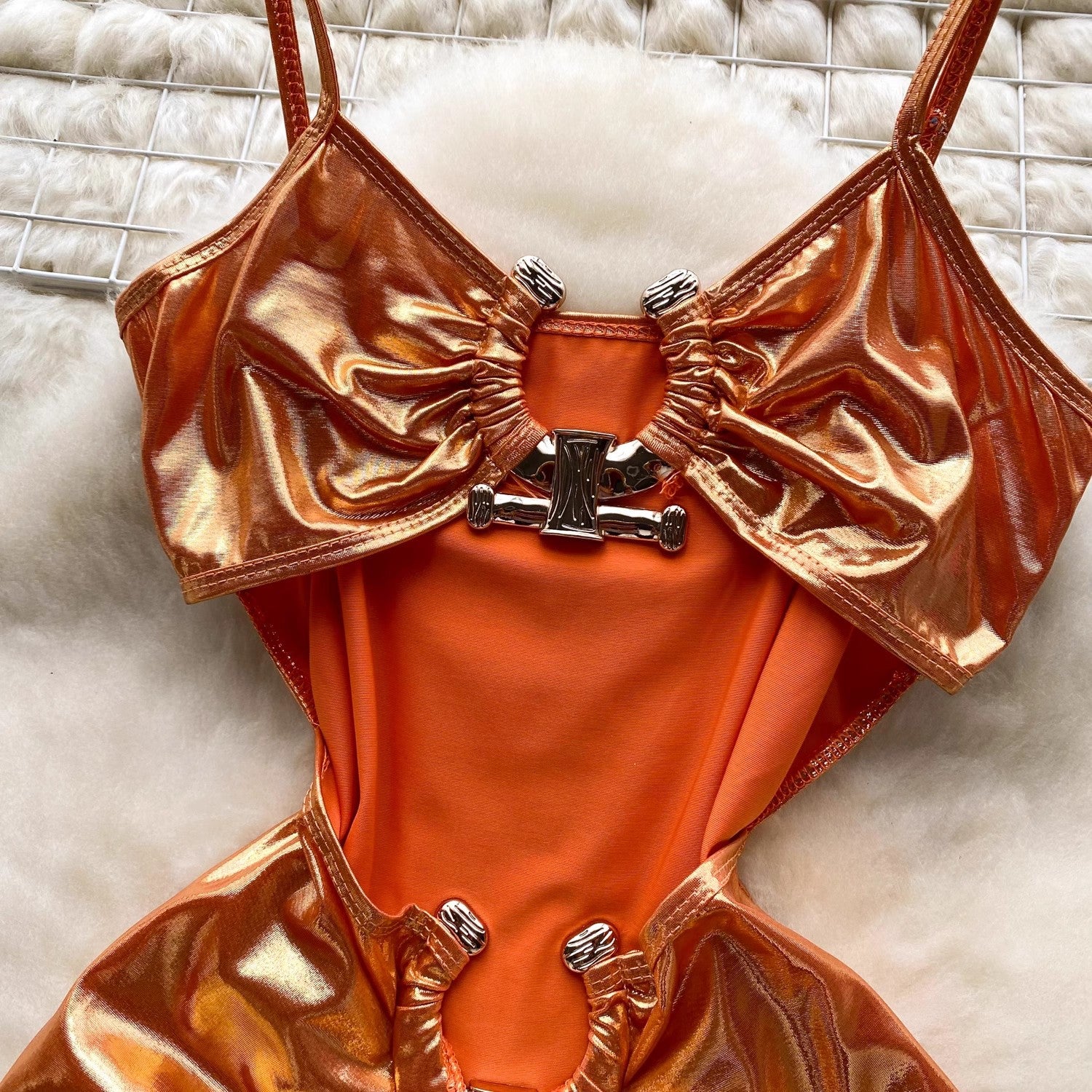 Cutout Metal Buckle Sling Dress