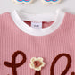 Waffle Towel Embroidery Flower Suit