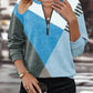 Autumn Winter Assorted Colors Loose Zip Long Sleeve V-neck Sweatshirt