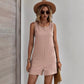 Women's Solid Color Sleeveless Jumpsuit Shorts