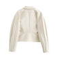 Fashionable One-button Silk Satin Texture Short Waist-tight Suit Jacket