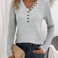 Top Solid Color Casual Long Sleeves Knitwear