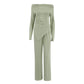 New Design Sense High Waist Off-neck Irregular Slim-fit Top Suit
