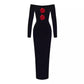 Mesh Long Sleeve Flower See-through Dress