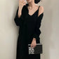 Retro Anti-aging Sling Dress Two-piece Set For Women