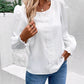 Women's Round Neck Lace Trim Versatile Slimming Top