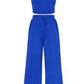 Trousers Elastic Waist Loose-fitting Sleeveless Shirt Suit