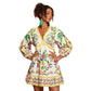 V-neck Printed 34 Sleeves Mini Dress