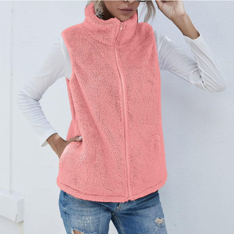 European And American Coat Loose Plaid Fur Cardigan