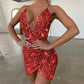 Early Autumn V-neck Sequin Sling Dress Skirt Backless Dress