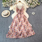 Colorful Flora V-neck Strap Dress Women
