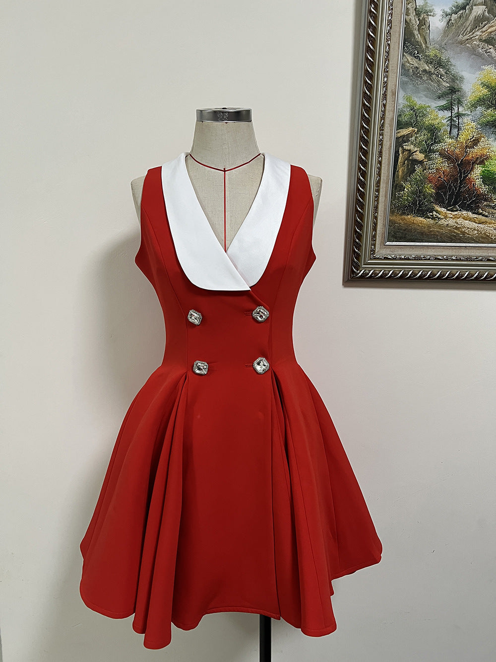 Robe moulante à revers et taille drapée, style vintage, robe élégante pour femme