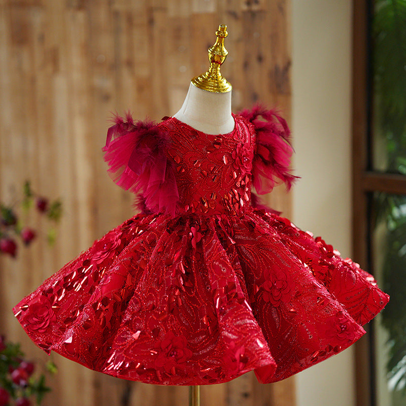 Robe de princesse rouge pour fille
