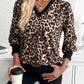 Elegant Women's Printed Sweater V-neck Long Sleeve