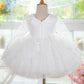Robe de fête blanche pour fille d'un an, jupe tutu en tulle