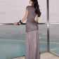 Mesh Stitching Long Dress Irregular Dress