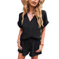 Solid Color Short Sleeve Shorts Temperament Commute Casual Suit