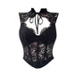 European And American Style Lace Stitching Fishbone Vest
