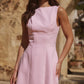 Women's Turtleneck Backless Dress Inelastic