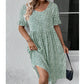 Round Neck Short Sleeve Printed Floral Dress Women
