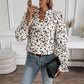 Women's Casual Printing Fabric Lantern Sleeve Shirt
