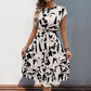 Robe plissée d'été à motifs géométriques pour femmes