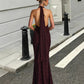 Women's Fashion V-neck Halter Printing Dress