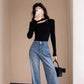 Sweater Middle Collar Halter Top
