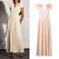 V-neck Three-dimensional Flowers High Waist Pleated Dress