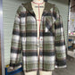 Women's Hooded Spliced Plaid Blouse Woolen Coat