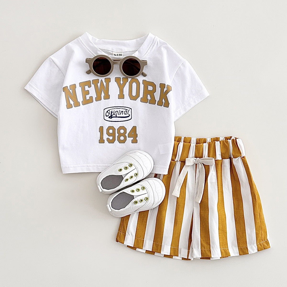 Children's Summer T-shirt Suit Letter Printing