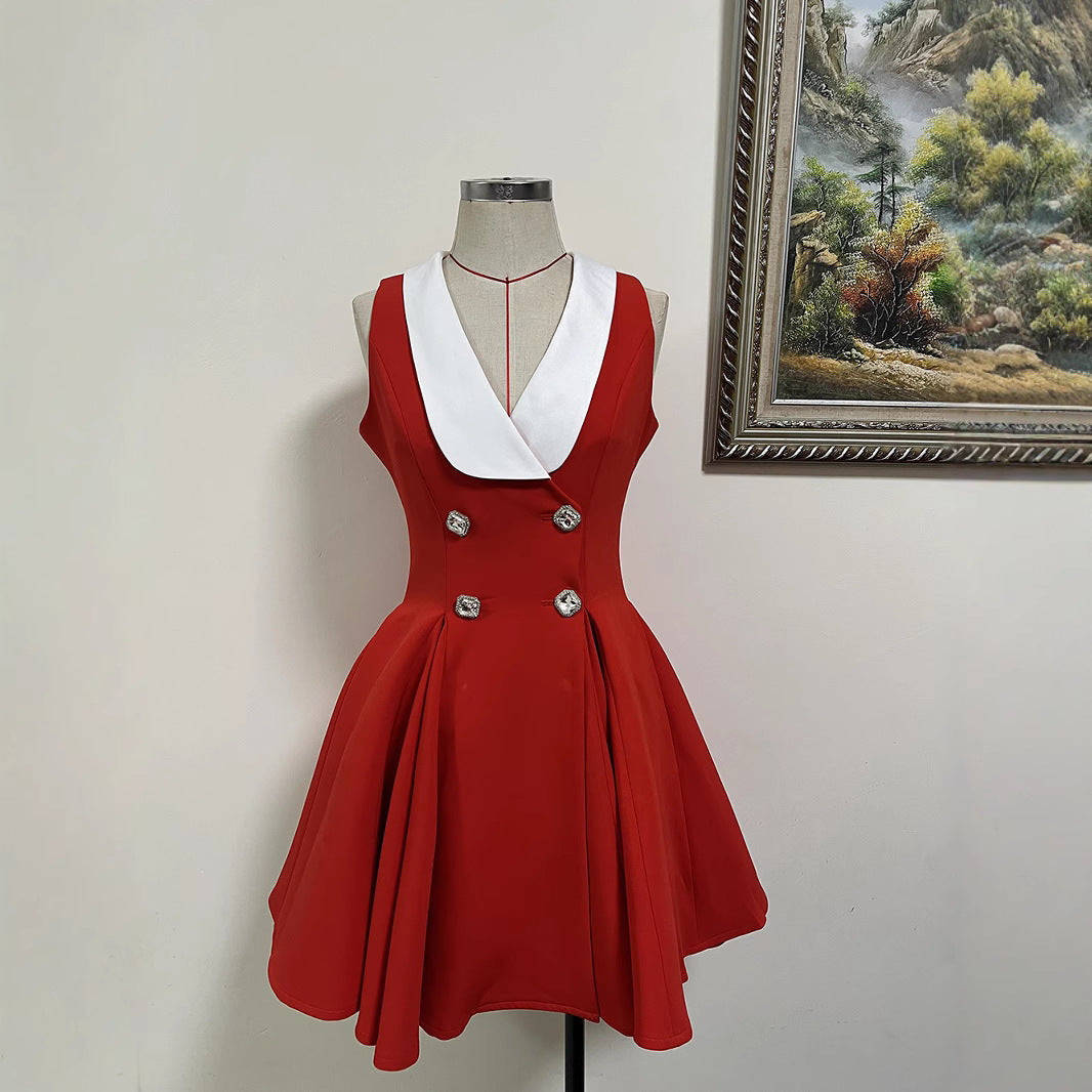 Robe moulante à revers et taille drapée, style vintage, robe élégante pour femme