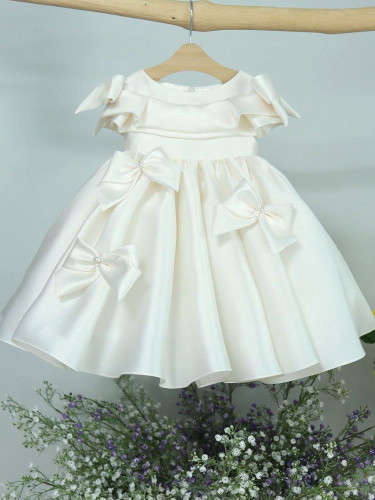 Robe pour enfants, costume de princesse à nœud à la mode