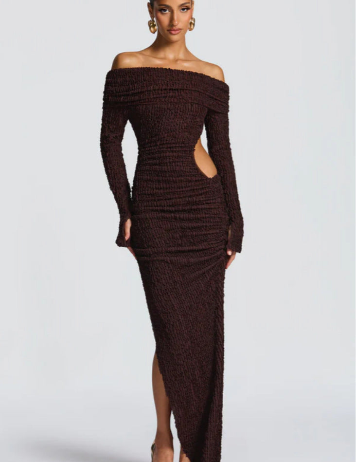 Women's Fashion Hollowed-out Off-shoulder Dress