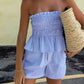 Tube Top Shorts Striped Casual Suit
